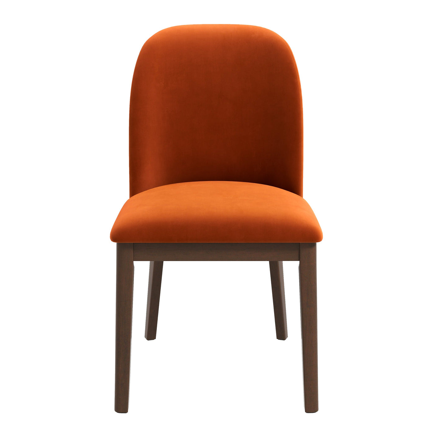 Silla de comedor Kaitlyn de terciopelo naranja quemado (juego de 2)