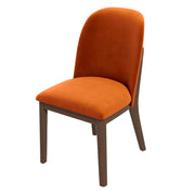 Silla de comedor Kaitlyn de terciopelo naranja quemado (juego de 2)