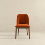 Silla de comedor Kaitlyn de terciopelo naranja quemado (juego de 2)