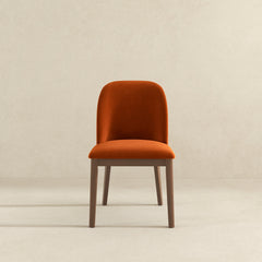 Silla de comedor Kaitlyn de terciopelo naranja quemado (juego de 2)