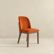 Silla de comedor Kaitlyn de terciopelo naranja quemado (juego de 2)