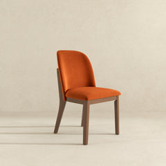 Silla de comedor Kaitlyn de terciopelo naranja quemado (juego de 2)