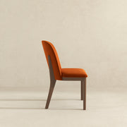 Silla de comedor Kaitlyn de terciopelo naranja quemado (juego de 2)