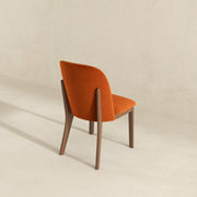 Silla de comedor Kaitlyn de terciopelo naranja quemado (juego de 2)