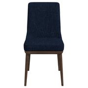 Silla de comedor Kate de tela azul oscuro (juego de 2)