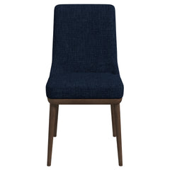 Silla de comedor Kate de tela azul oscuro (juego de 2)