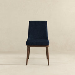 Silla de comedor Kate de tela azul oscuro (juego de 2)