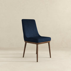 Silla de comedor Kate de tela azul oscuro (juego de 2)