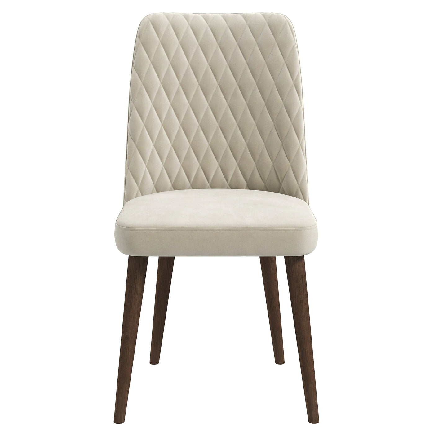 Silla de comedor Katie de terciopelo beige (juego de 2)