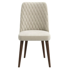 Silla de comedor Katie de terciopelo beige (juego de 2)