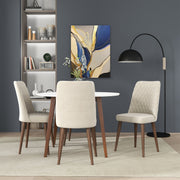 Silla de comedor Katie de terciopelo beige (juego de 2)