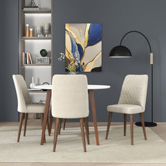 Silla de comedor Katie de terciopelo beige (juego de 2)