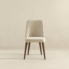 Silla de comedor Katie de terciopelo beige (juego de 2)