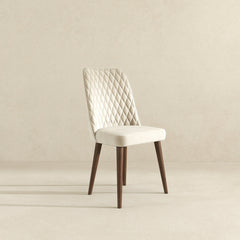 Silla de comedor Katie de terciopelo beige (juego de 2)
