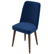 Silla de comedor Katie de terciopelo azul marino (juego de 2)