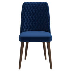 Silla de comedor Katie de terciopelo azul marino (juego de 2)