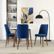 Silla de comedor Katie de terciopelo azul marino (juego de 2)