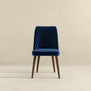 Silla de comedor Katie de terciopelo azul marino (juego de 2)