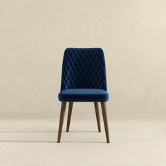 Silla de comedor Katie de terciopelo azul marino (juego de 2)