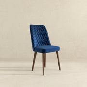Silla de comedor Katie de terciopelo azul marino (juego de 2)