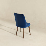 Silla de comedor Katie de terciopelo azul marino (juego de 2)