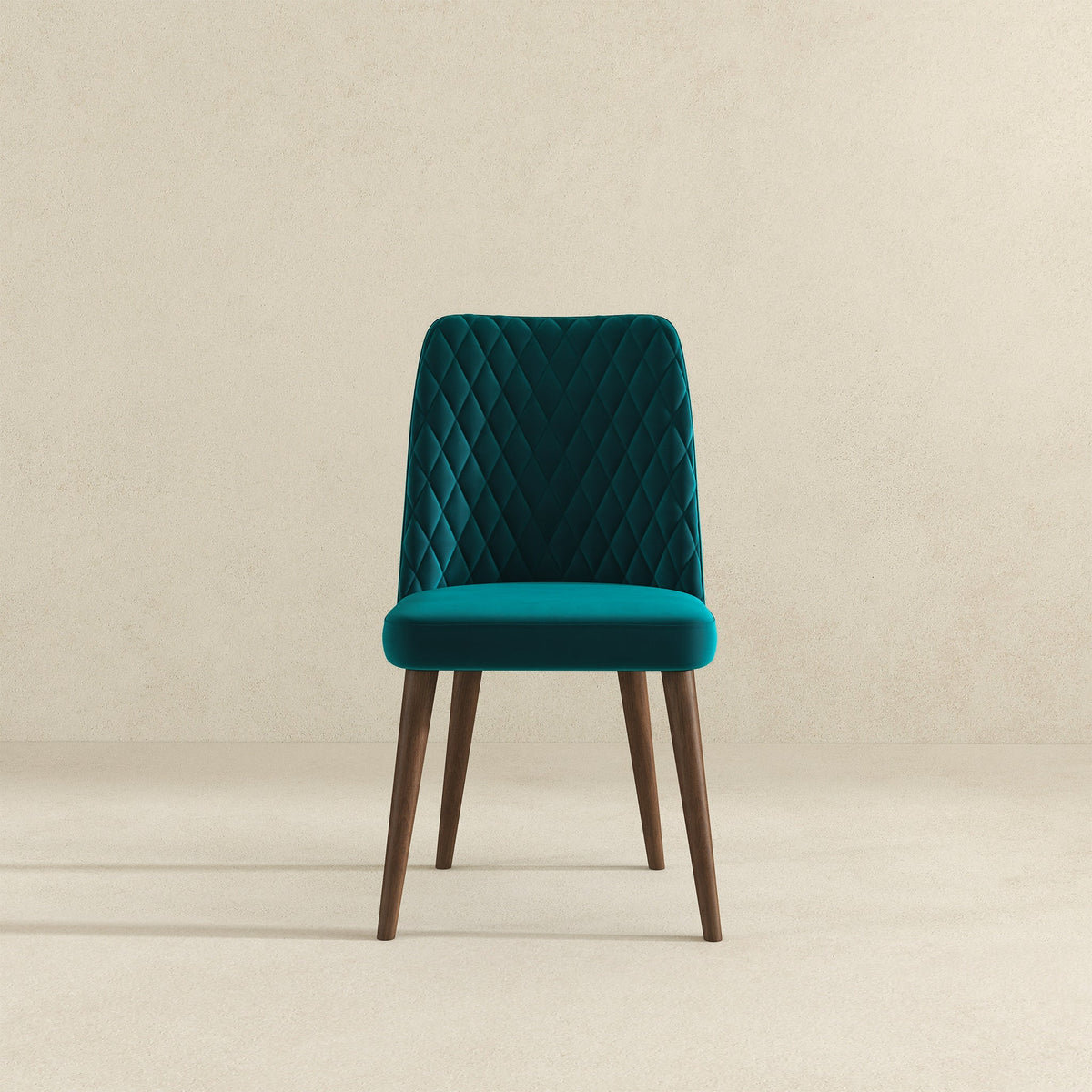 Silla de comedor Katie de terciopelo verde azulado (juego de 2)