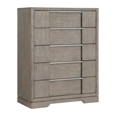 Kelis Queen Panel 5PC Bedroom Set with LED in Grey