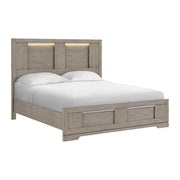 Kelis King Panel 5PC Bedroom Set with LED in Grey