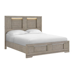 Kelis King Panel 5PC Bedroom Set with LED in Grey
