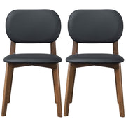 Silla de comedor Kelsey de cuero negro (juego de 2)