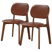 Silla de comedor Kelsey de cuero marrón (juego de 2)