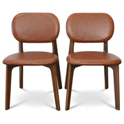Silla de comedor Kelsey de cuero marrón (juego de 2)