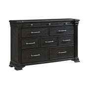 Kings Court King 4PC Bedroom Set with 2 Nightstands & Dresser in Black