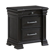 Kings Court King 4PC Bedroom Set with 2 Nightstands & Dresser in Black