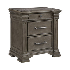 Kings Court 3-Drawer Nightstand  (Sliding Top) In Grey