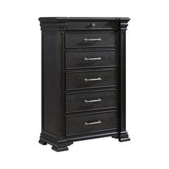 Kings Court King Storage 4PC Bedroom Set with 2 Nightstands & Chest in Black