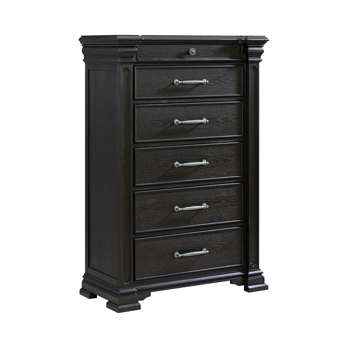 Kings Court King Storage 5PC Bedroom Set in Black