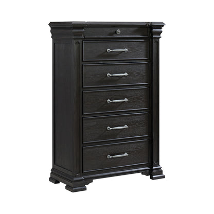 Kings Court King Storage 5PC Bedroom Set in Black