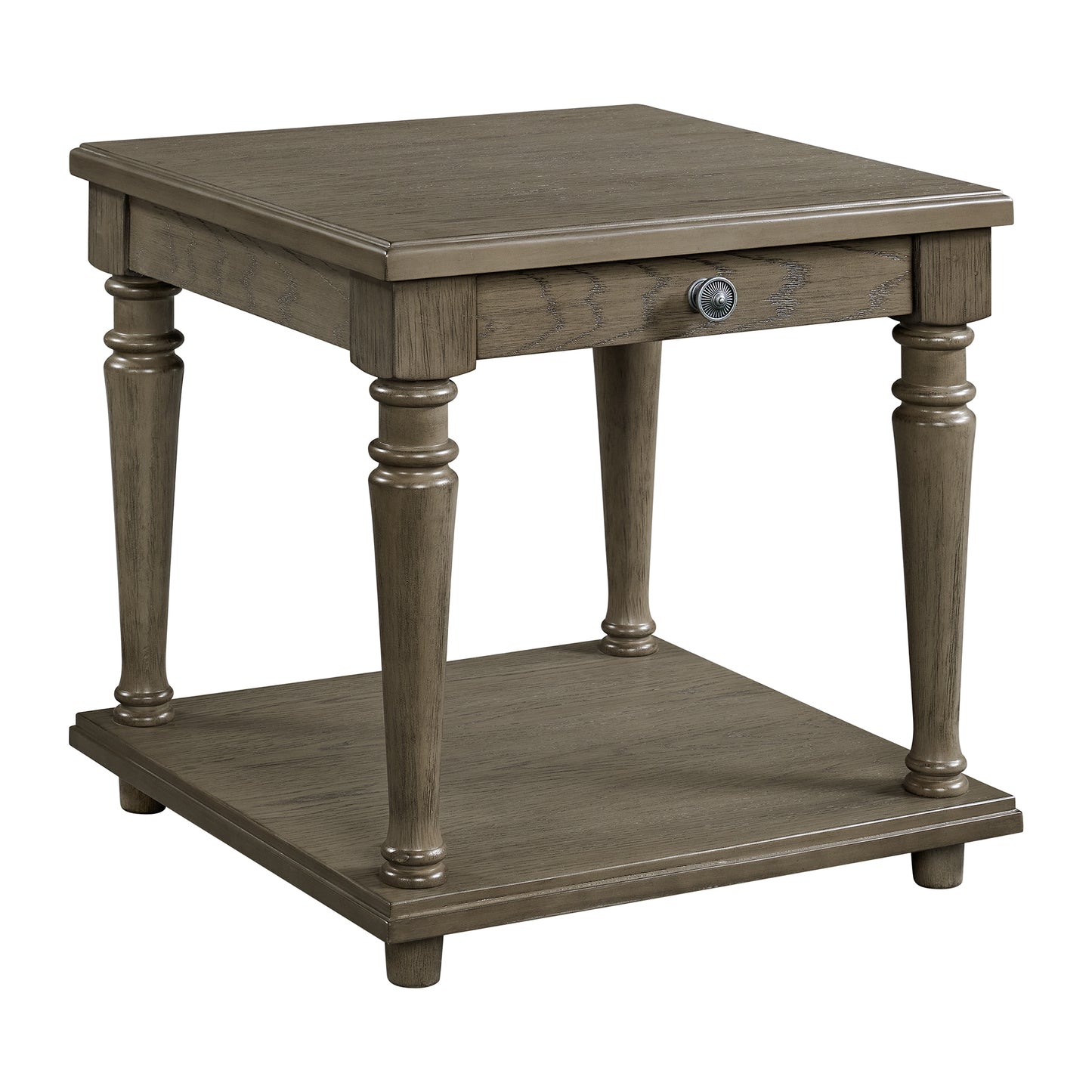 Kings Court End Table with USB in Grey