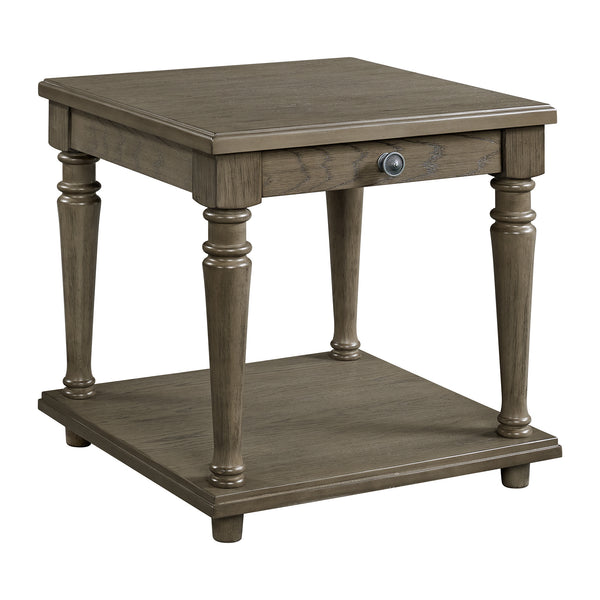 Kings Court End Table with USB in Grey