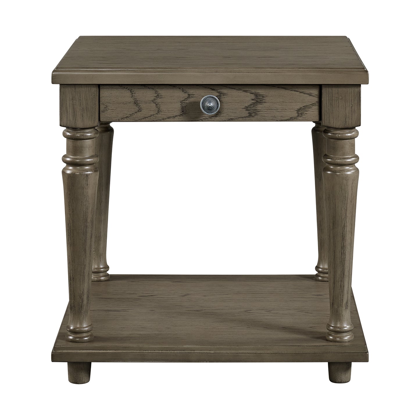 Kings Court End Table with USB in Grey