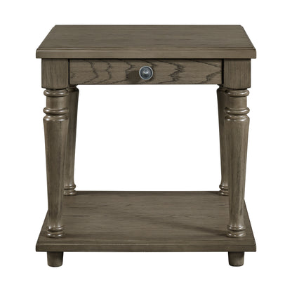Kings Court End Table with USB in Grey