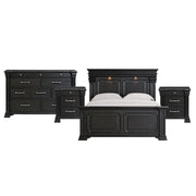 Kings Court King 4PC Bedroom Set with 2 Nightstands & Dresser in Black