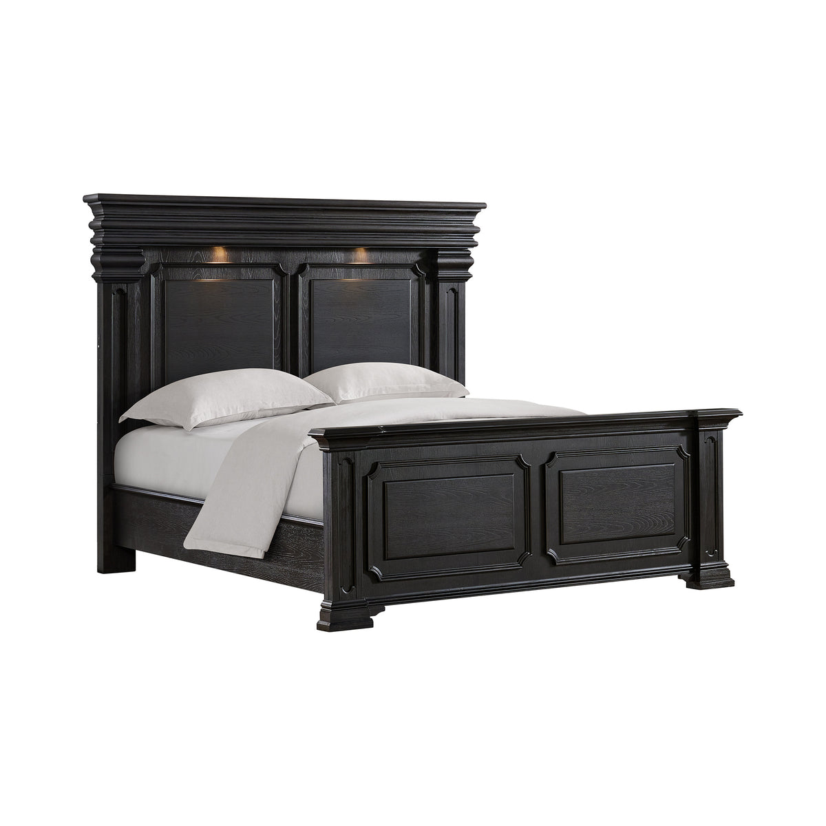 Kings Court King 4PC Bedroom Set with 2 Nightstands & Chest in Black