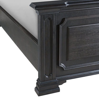 Kings Court King 4PC Bedroom Set with 2 Nightstands & Dresser in Black