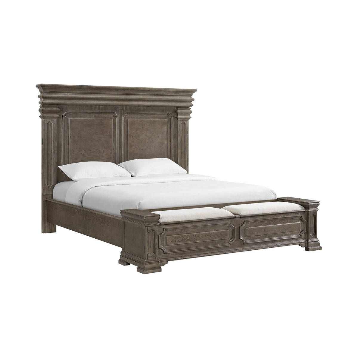 Kings Court King Storage 3Pc Bedroom Set In Grey