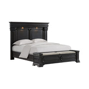 Kings Court King Storage 4PC Bedroom Set with 2 Nightstands & Chest in Black