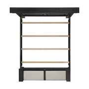 Kings Court King Storage 4PC Bedroom Set with 2 Nightstands & Chest in Black