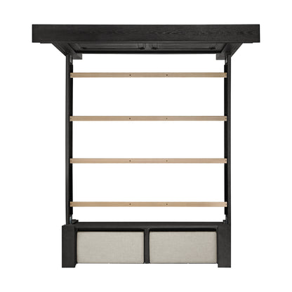 Kings Court King Storage 4PC Bedroom Set with 2 Nightstands & Chest in Black