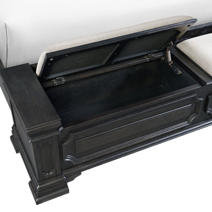 Kings Court Queen Storage 5PC Bedroom Set in Black